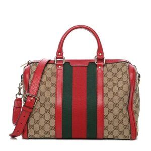 Gucci Boston Web Canvas Satchel 560-08282025